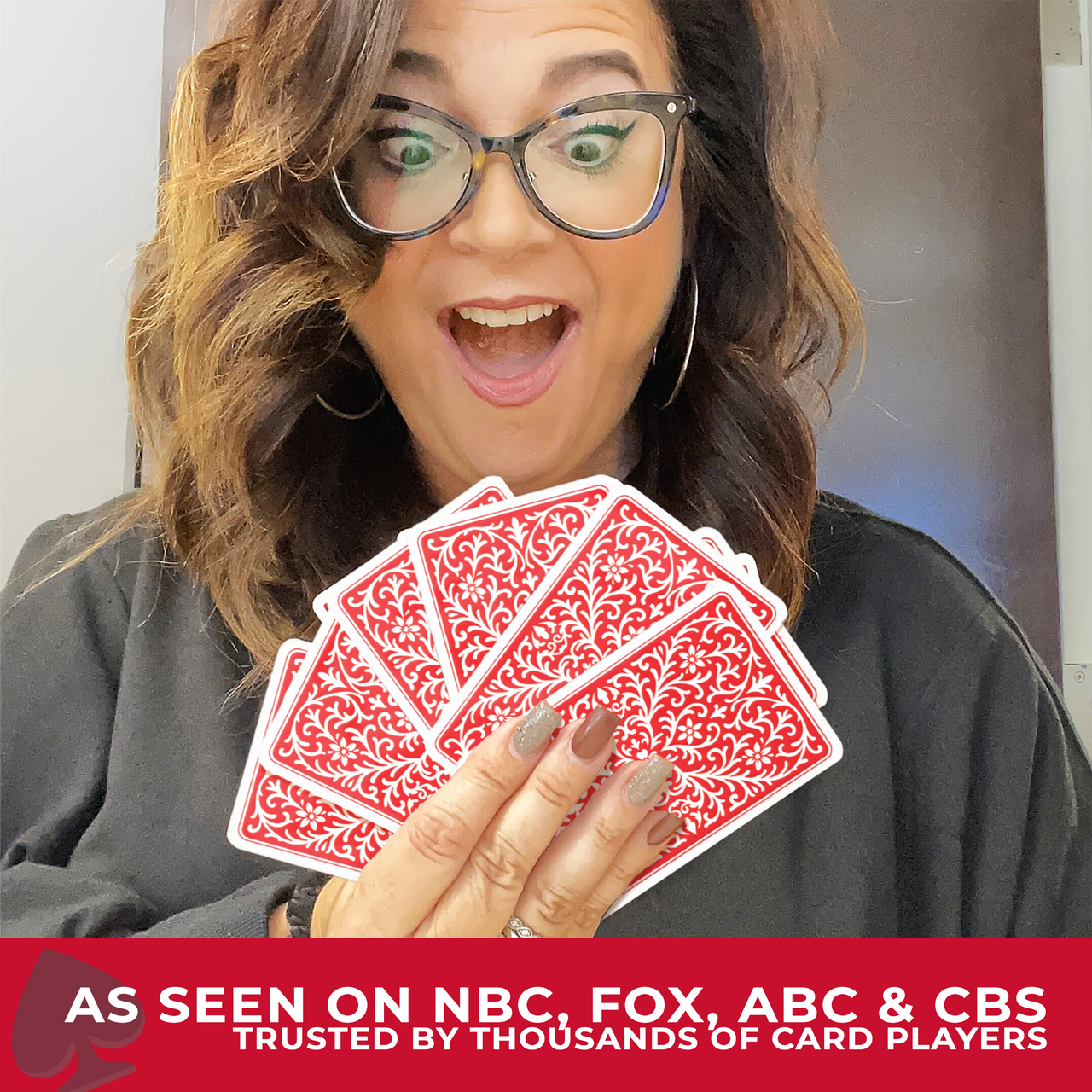 Deluxe Canasta Game Set with Large Print Cards, Rotating Tray, and Scorepad