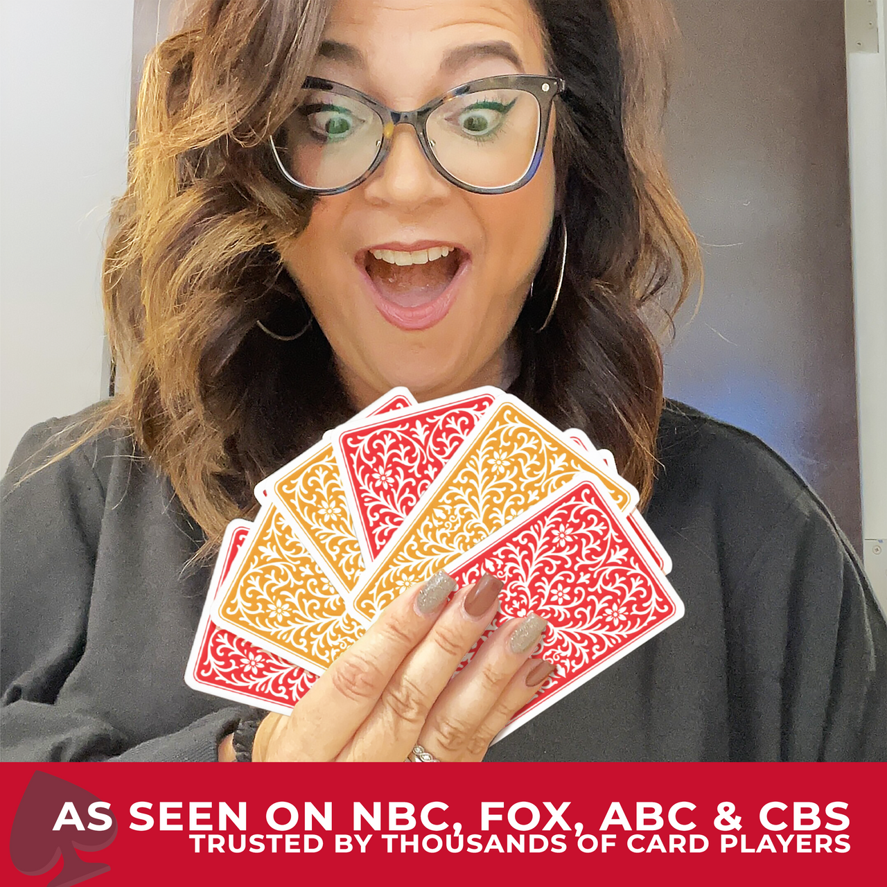 All7s Large Print Canasta Playing Cards, 6-Deck Set with Point Values