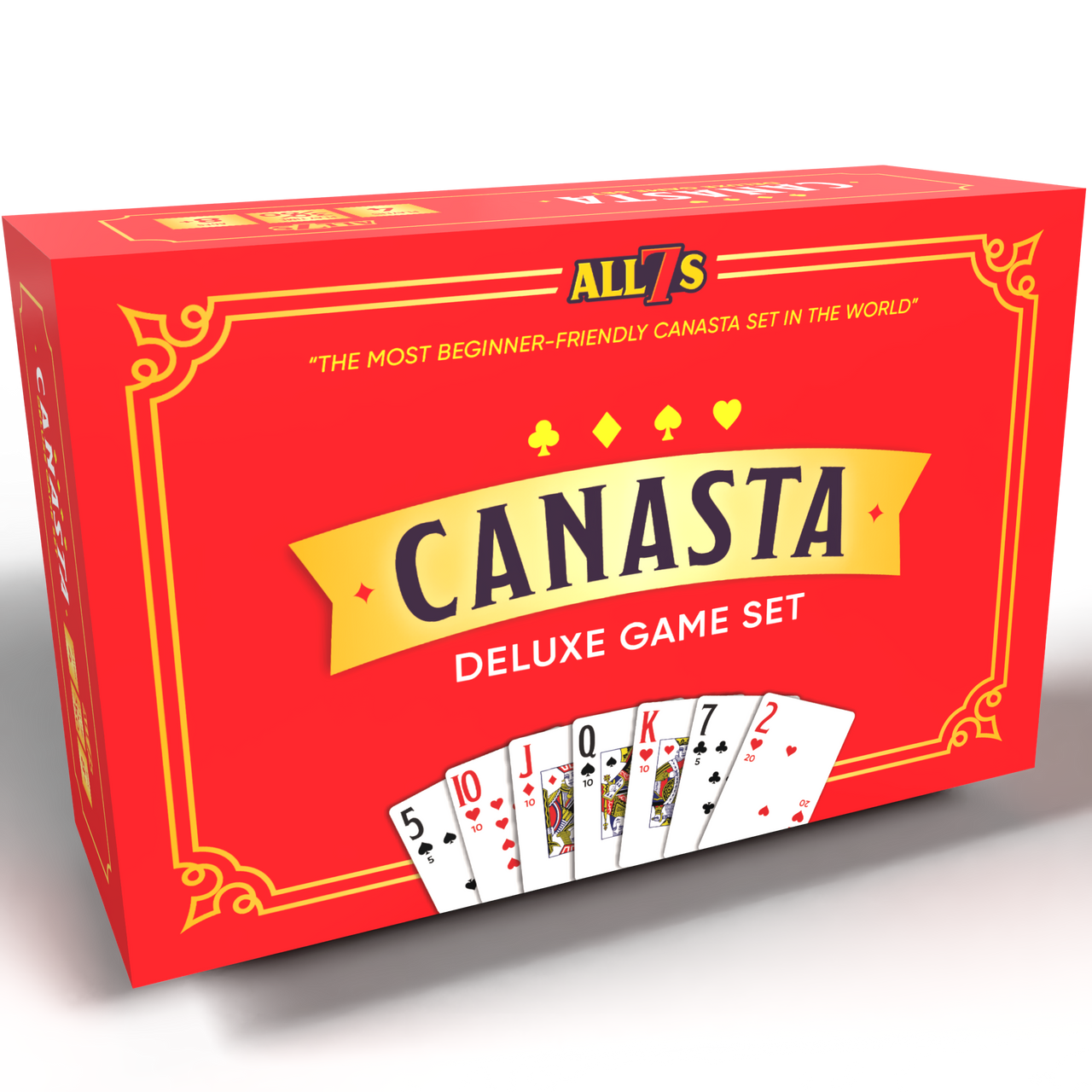 Deluxe Canasta Game Set with Large Print Cards, Rotating Tray, and Scorepad