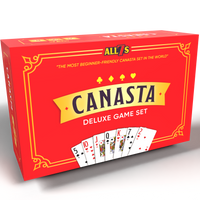 Thumbnail for Deluxe Canasta Game Set with Large Print Cards, Rotating Tray, and Scorepad