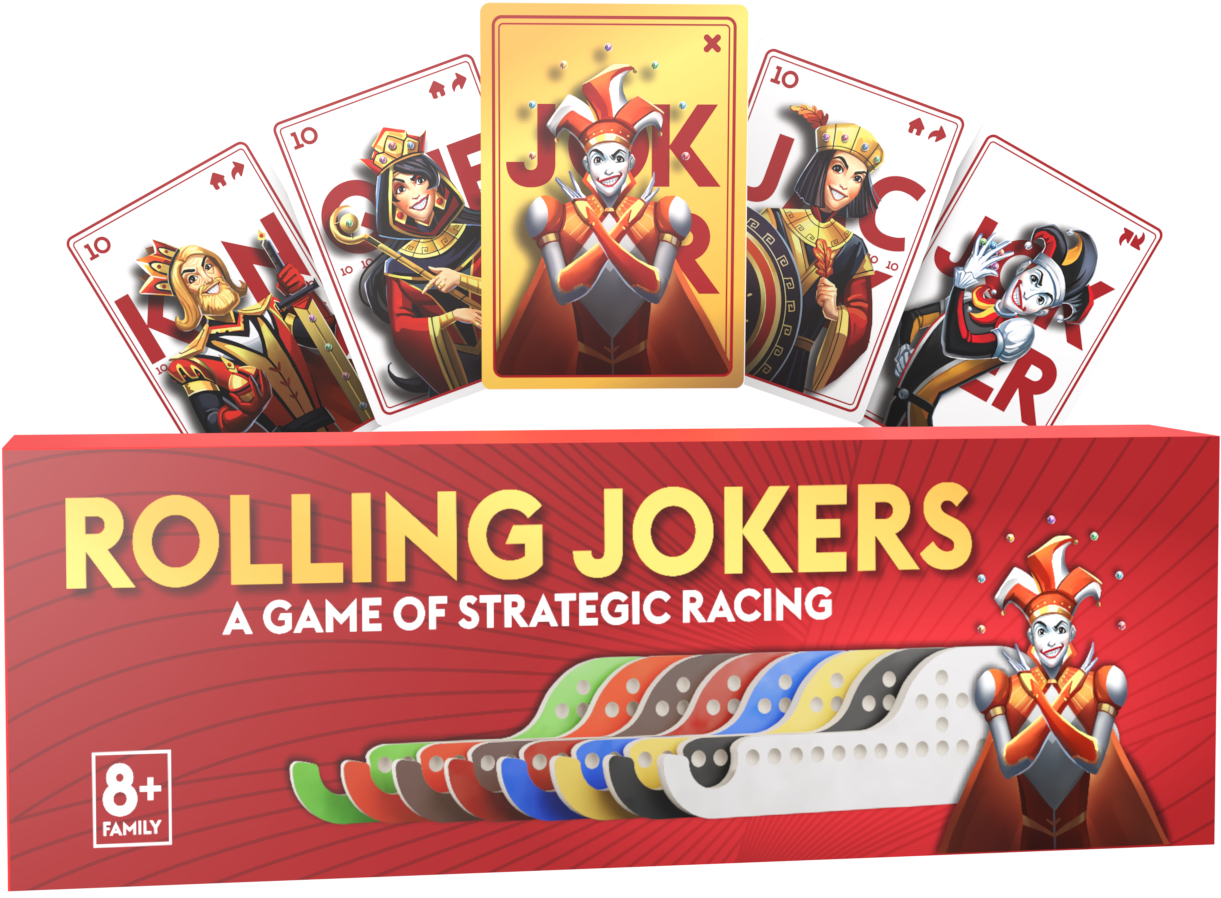 Rolling Jokers Board Game - Fun, Strategic Marbles & Cards Game for 2-8 Players