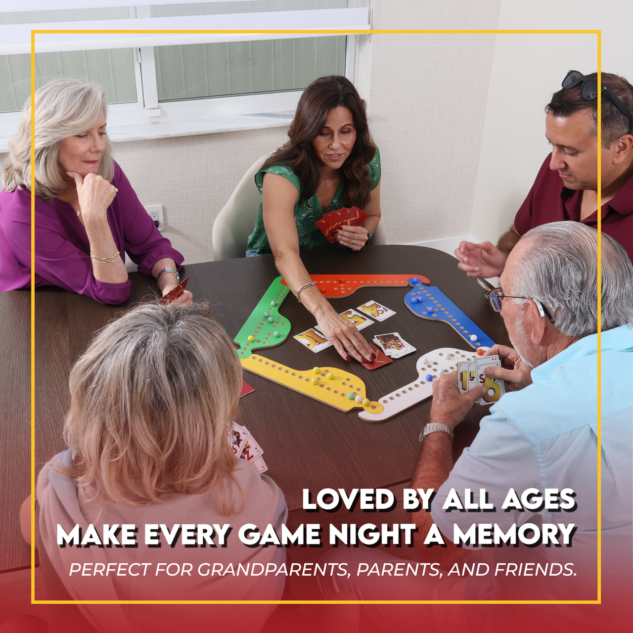 Rolling Jokers Board Game - Fun, Strategic Marbles & Cards Game for 2-8 Players